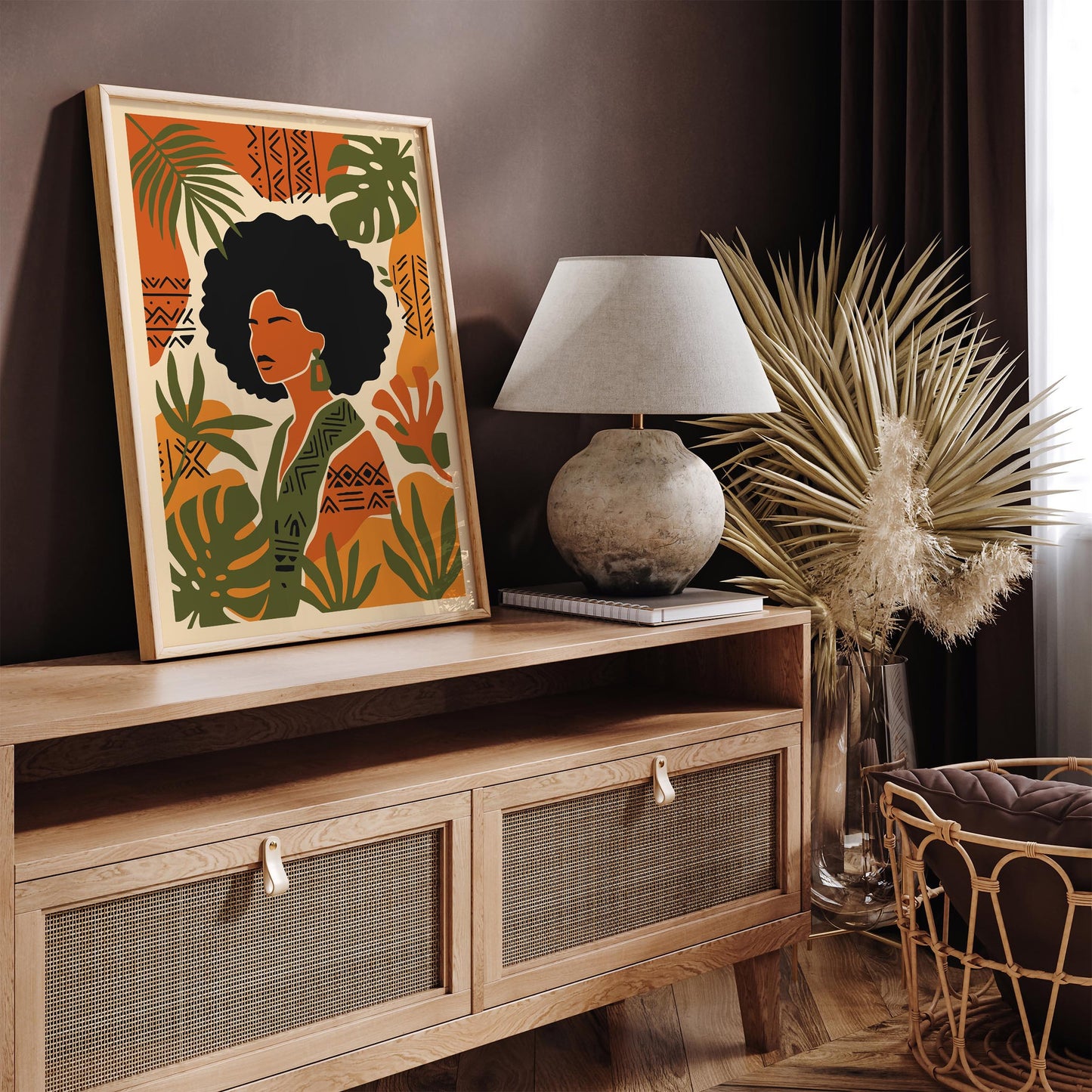 Bohemian Afro Woman Poster