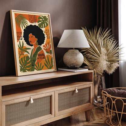 Bohemian Afro Woman Poster