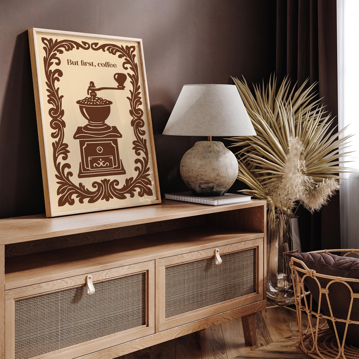But First Coffee Poster - Vintage Kitchen Wall Art