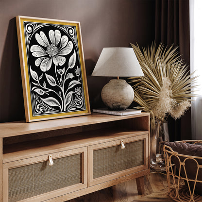 Art Nouveau Elegant Flower Wall Art