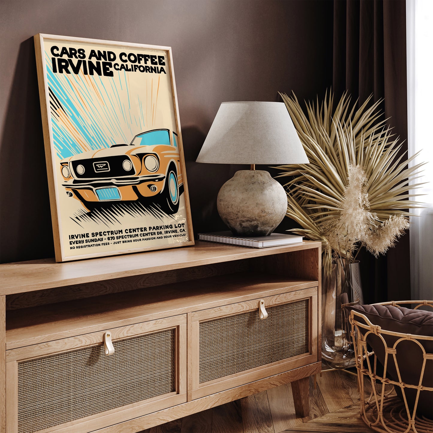 Cars And Coffee Retro California Poster