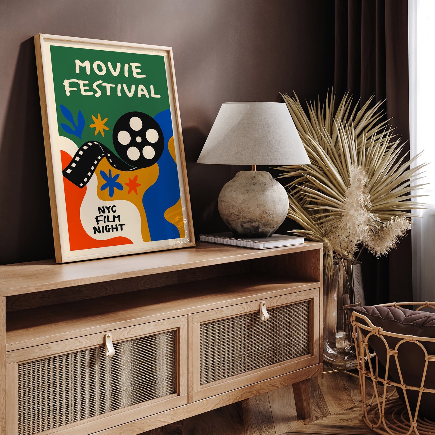 Modern Abstract NYC Film Night Festival Poster