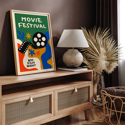 Modern Abstract NYC Film Night Festival Poster