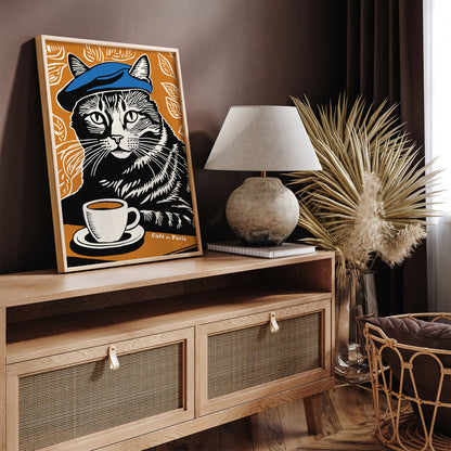 Cafe de Paris Cat Art Print