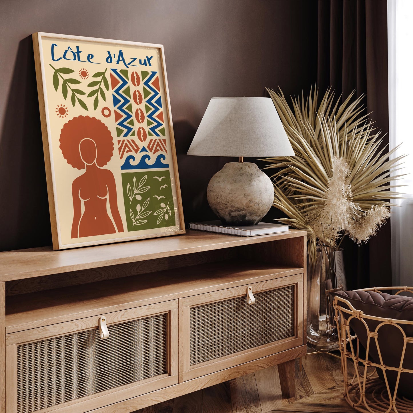Côte d’Azur Travel Poster – Afrohemian Wall Art Print