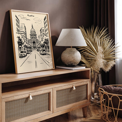 Austin Texas Cityscape Travel Poster