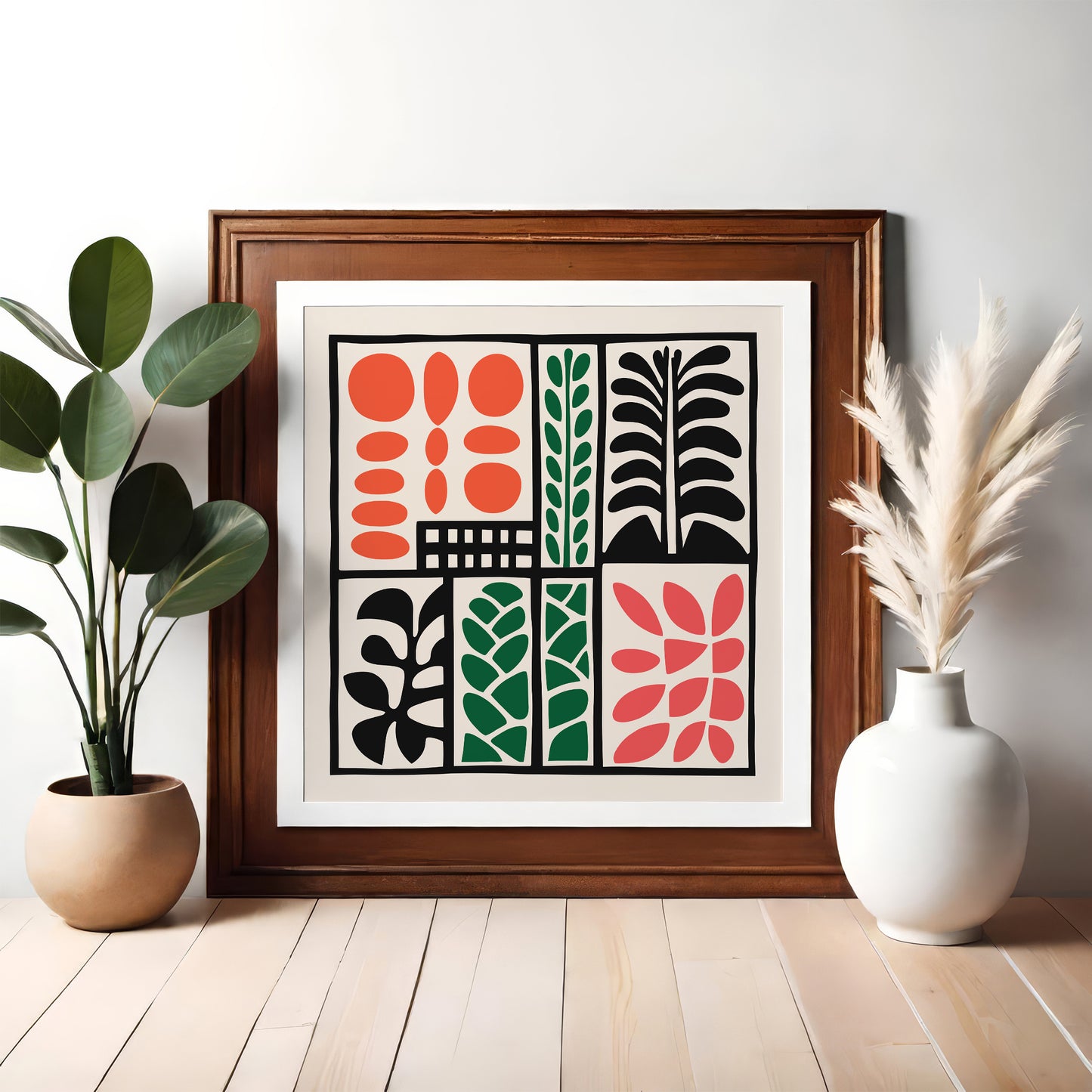 Retro Cutouts Square Nature Print