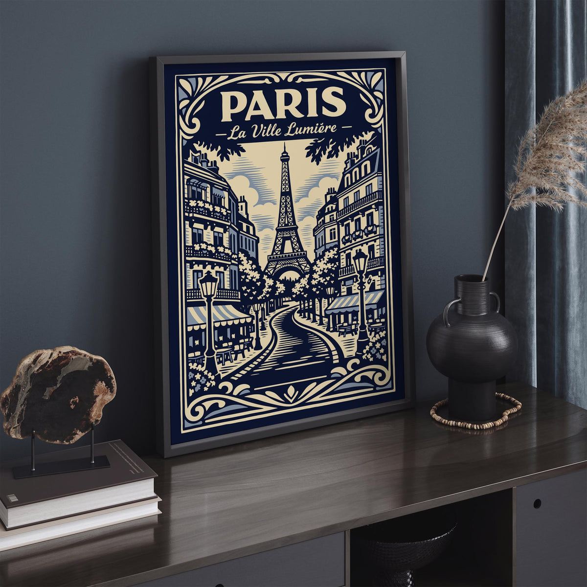 Paris La Ville Lumière Vintage Travel Poster