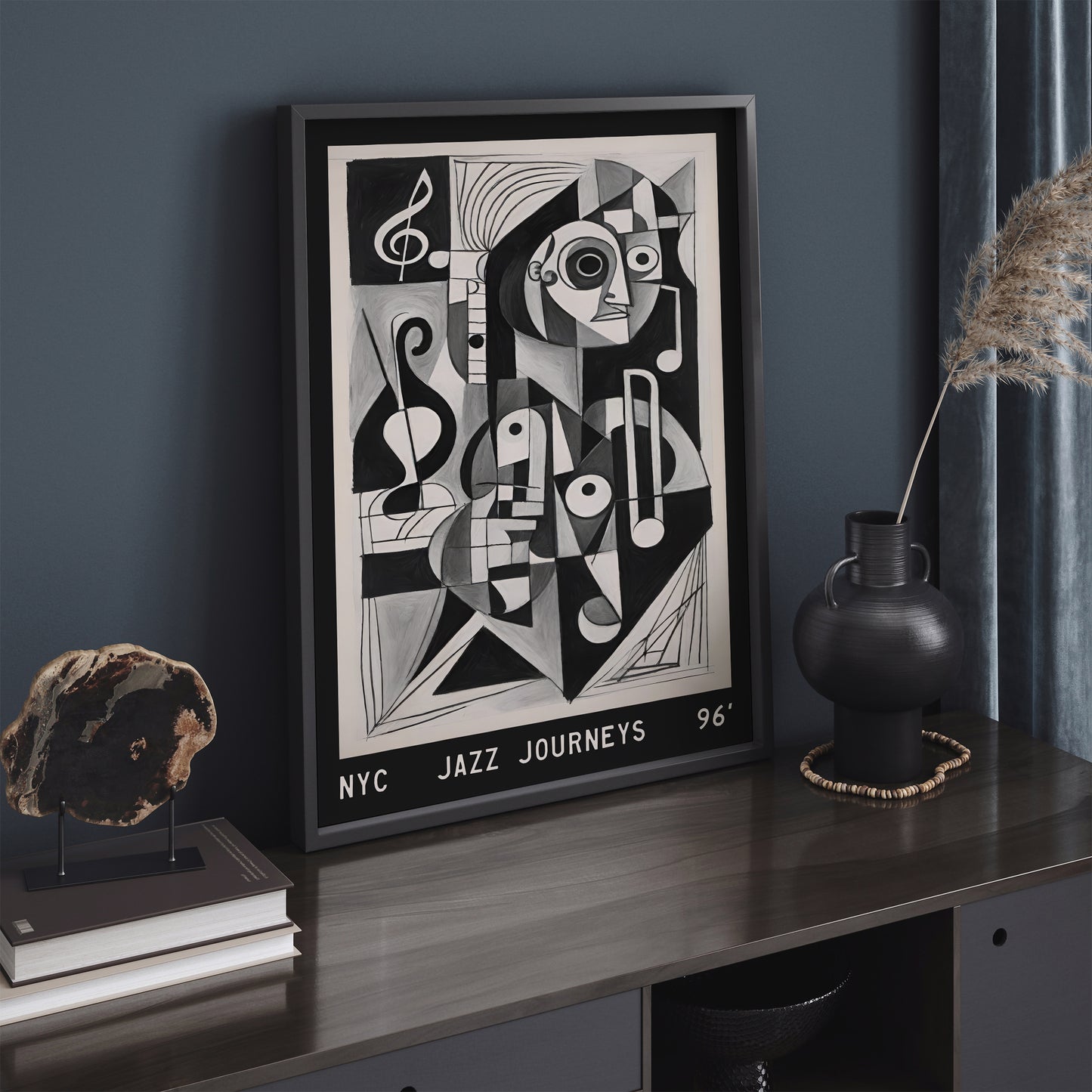 Jazz Journeys NYC Picasso Cubism Style Poster