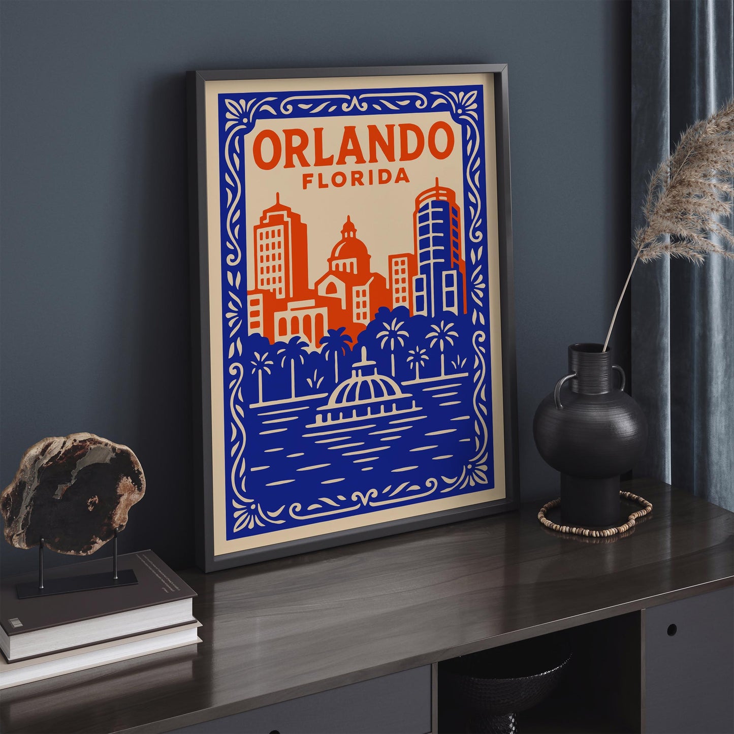 Orlando Florida Eclectic Cityscape Poster