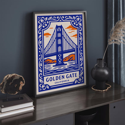 Golden Gate Calfornia Travel Poster