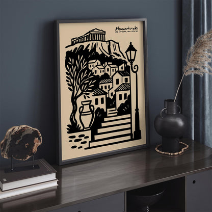Monastiraki Athens Poster - Greece Travel Cityscape Wall Art