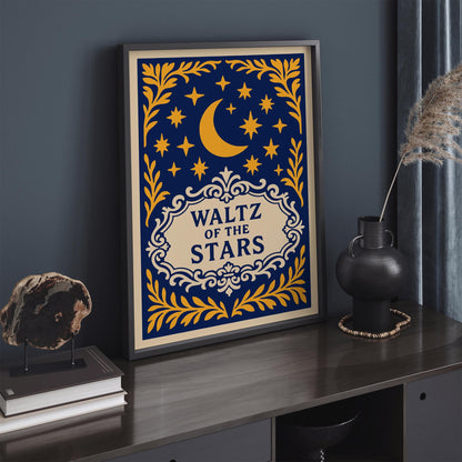Waltz of the Stars Poster - Rococo Revival Celestial Art Print