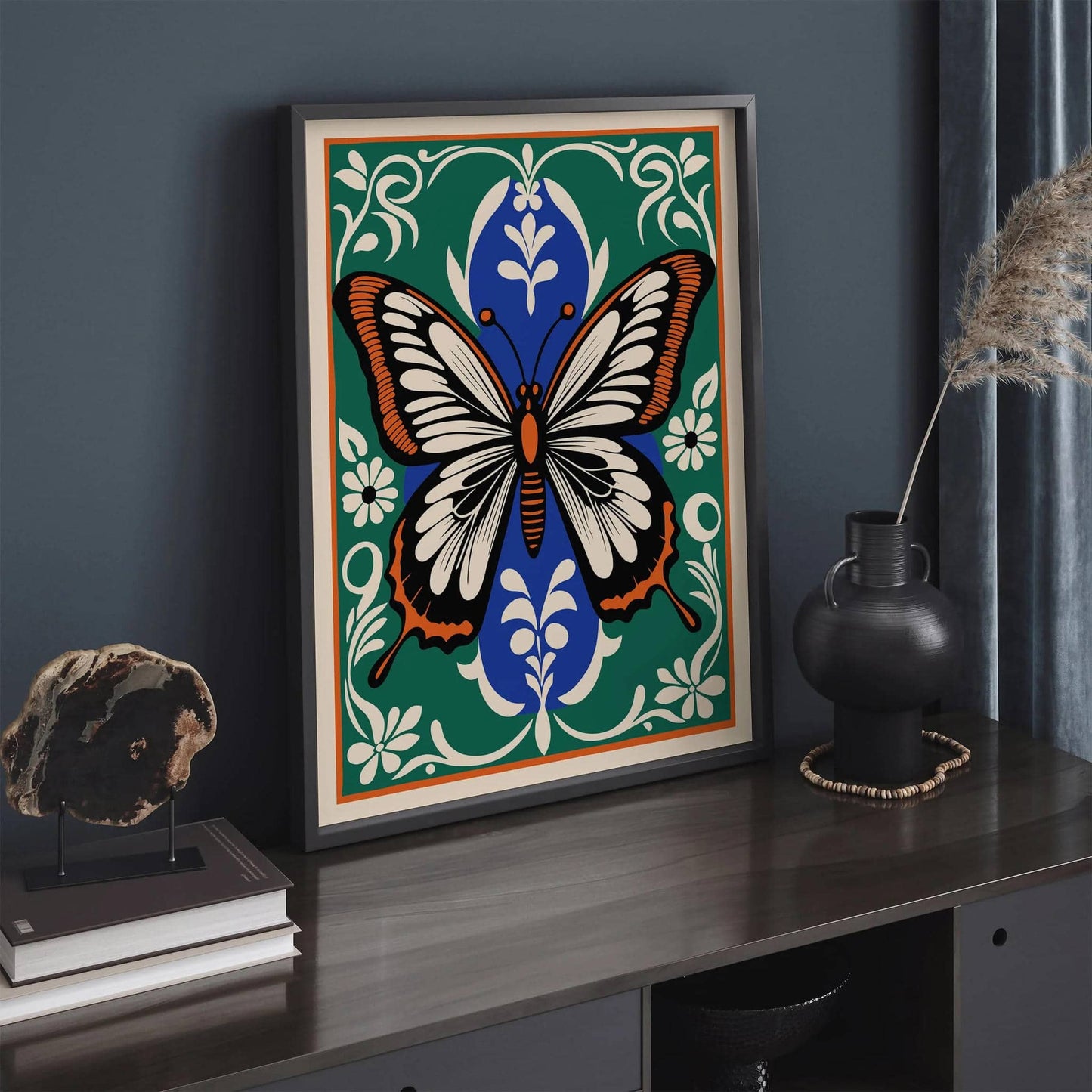 Vintage Rococo Butterfly Animal Art Print