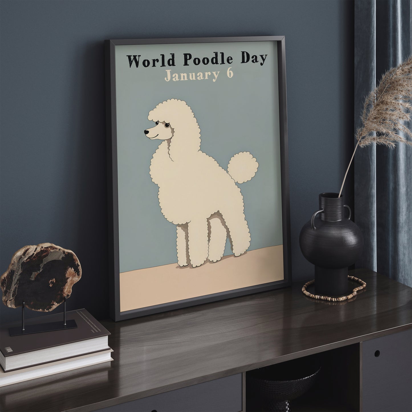 World Poodle Day Pastel Neutral Wall Art