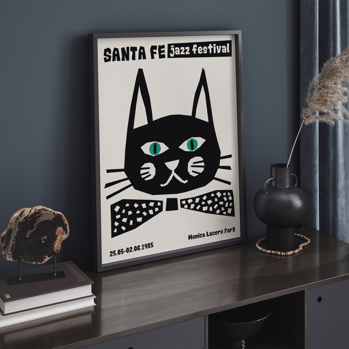 Santa Fe Jazz Festival - Cat Vintage Poster