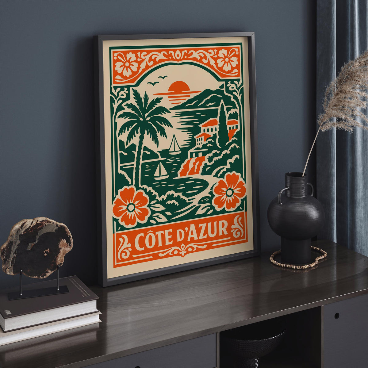 Côte d’Azur Coastal Landscape Travel Poster