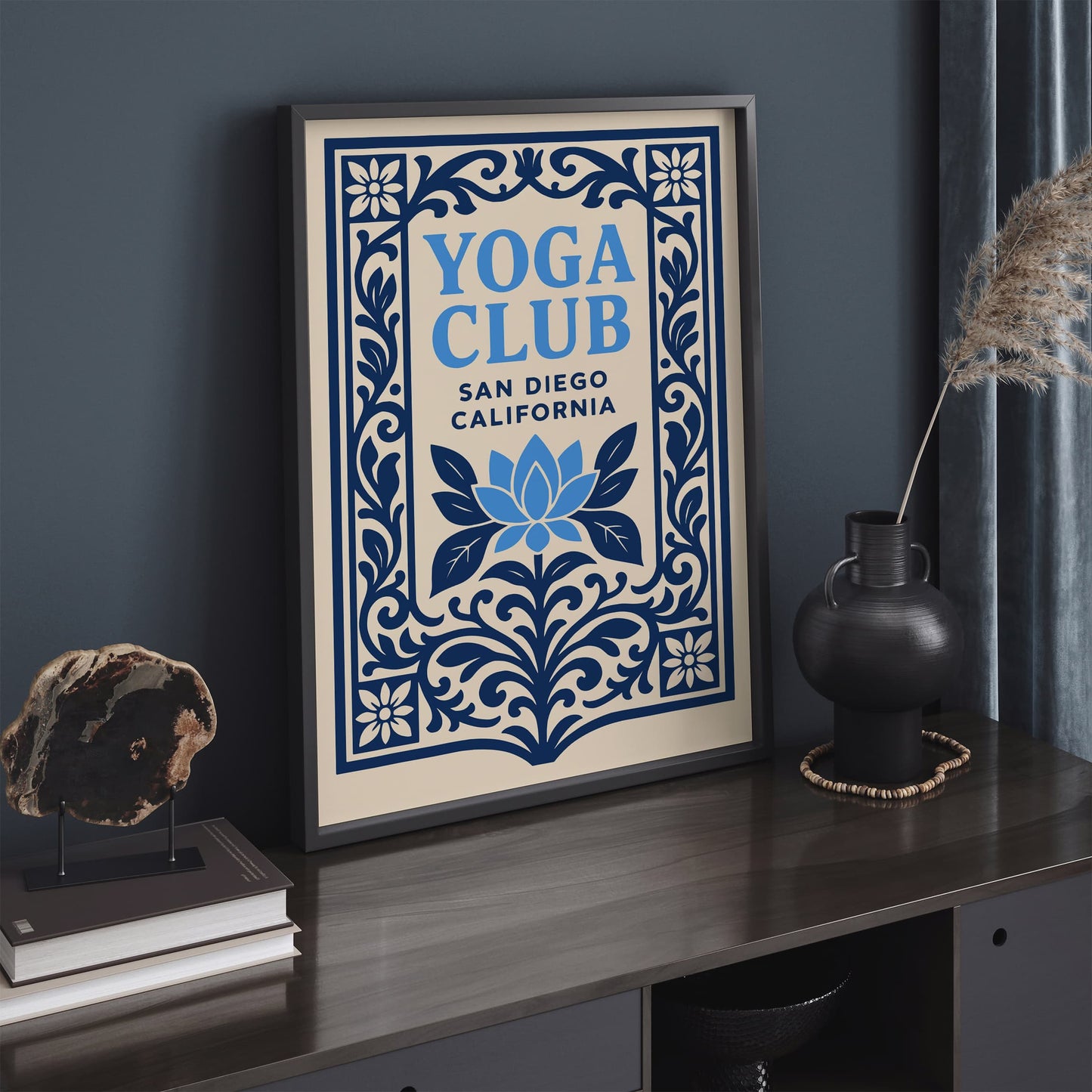 Blue Yoga Club San Diego California Poster