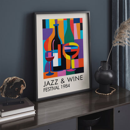 Jazz and Wine Colorful Wall Art