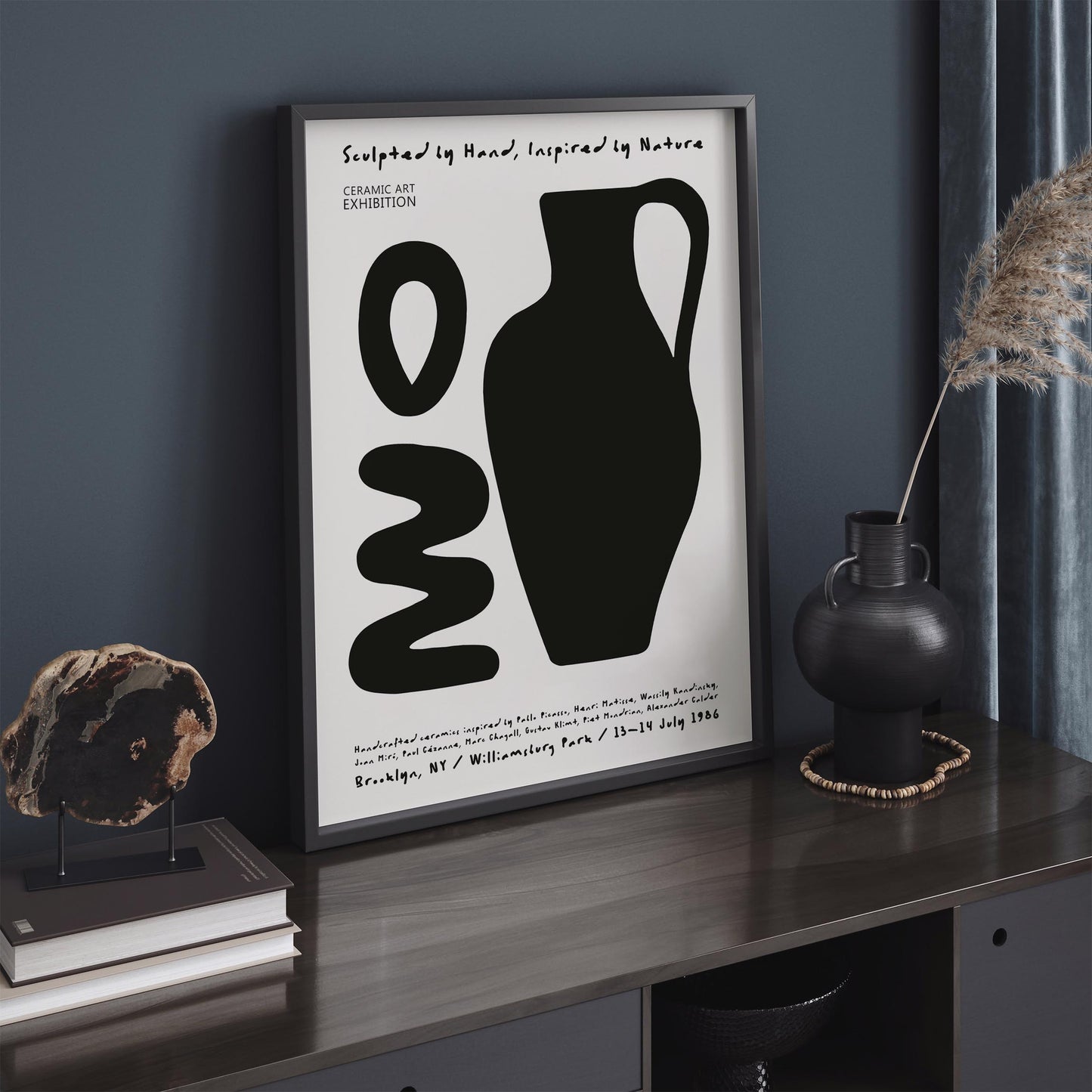 Ceramic Art Exhibition Poster - Modern Black and White Wall Art Print