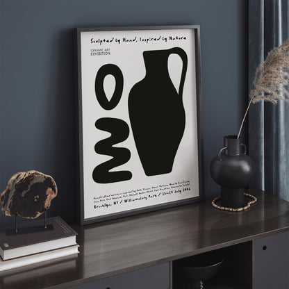 Ceramic Art Exhibition Poster - Modern Black and White Wall Art Print