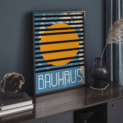 Blue Geometric Bauhaus Art Print