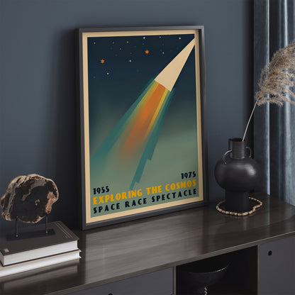 Space Race Retro Poster