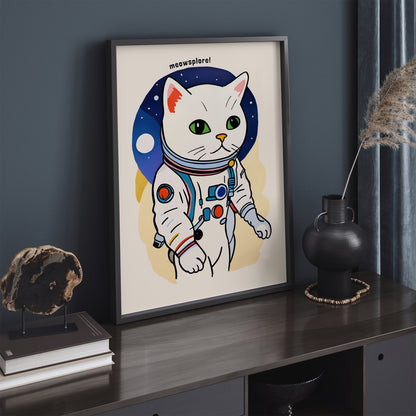 Cute Cat Space Explorer Art Print