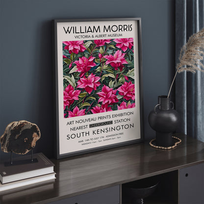 Magenta Pink Floral W. Morris Wall Art 2024