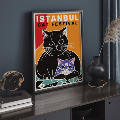 Istanbul Cat Festival Vintage Poster