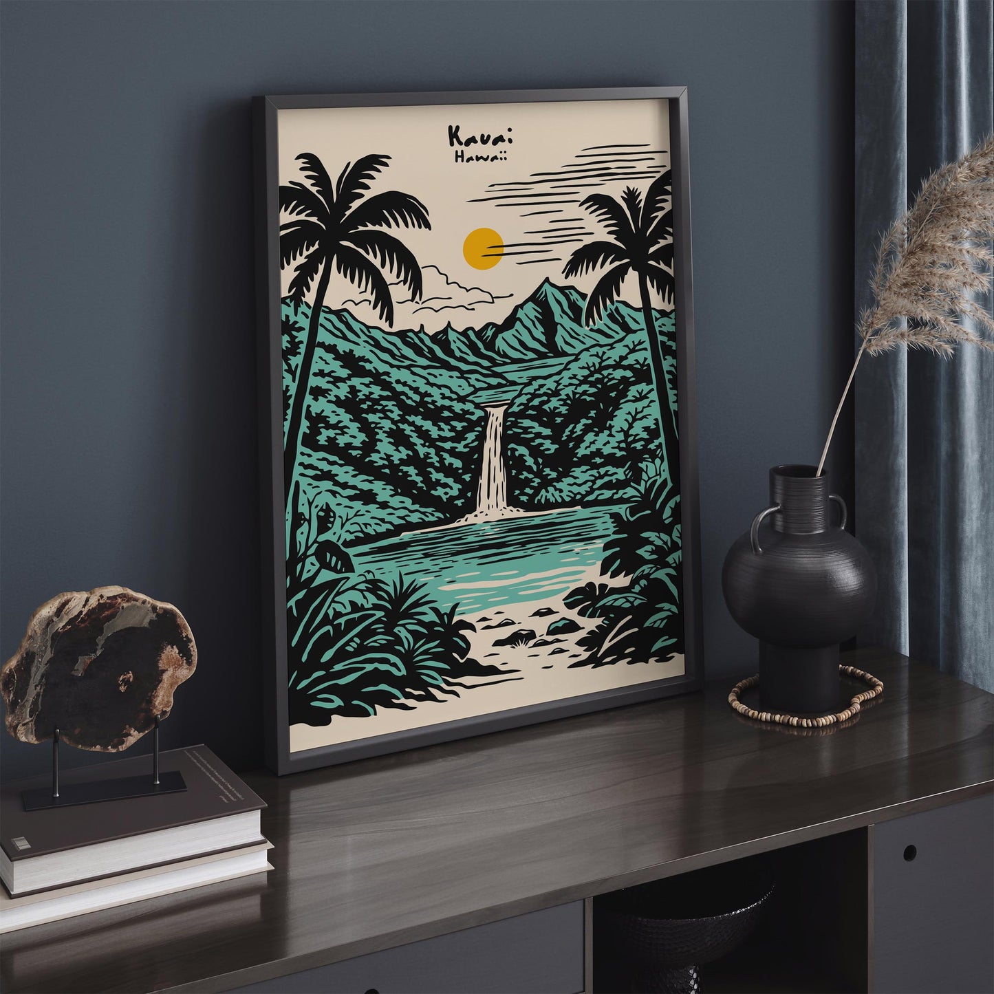 Kauai Hawaii Poster – Tropical Landscape Wall Art