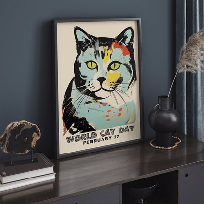 World Cat Day Painted Poster