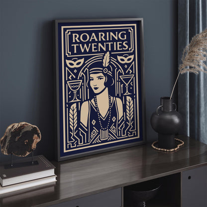 Roaring Twenties Flapper Girl Art Deco Poster