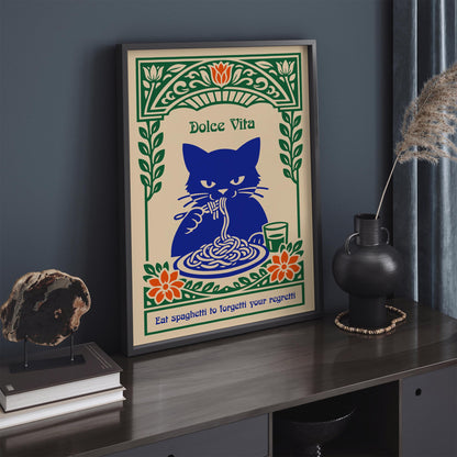 Eat Spaghetti Poster – Funny Kitchen Wall Art