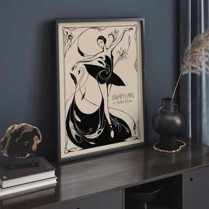 Swan Lake Ballet Art Nouveau Poster