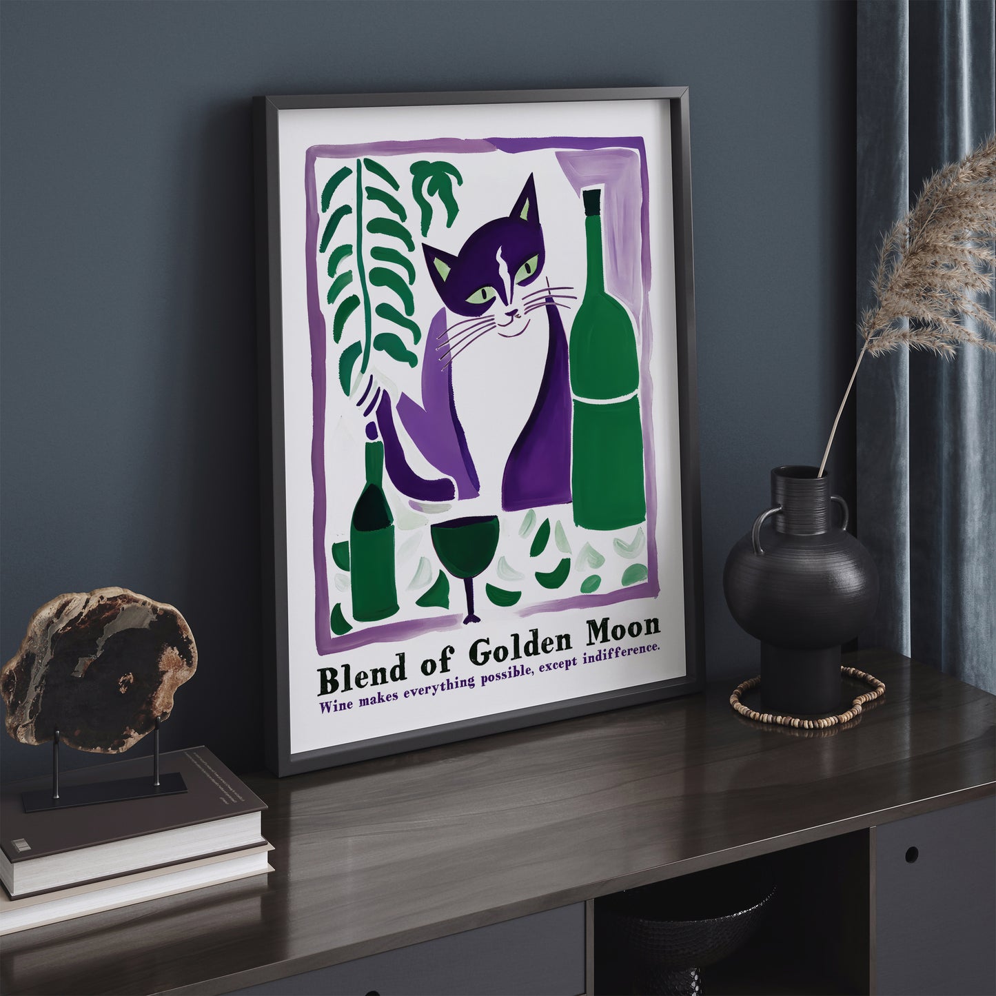 Cat and Wine Cute Kitchen Wall Decor