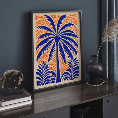 Eclectic Big Blue Palm Tree Art Print