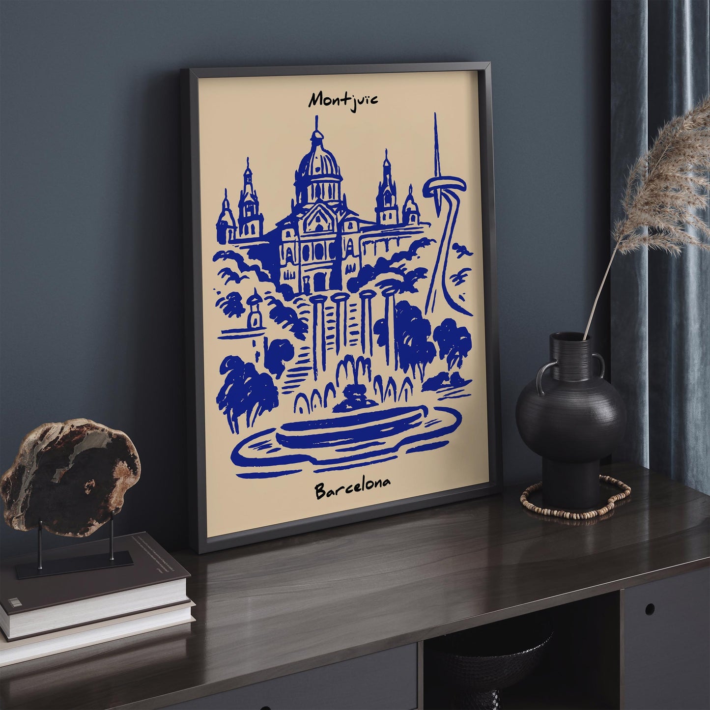 Montjuïc Barcelona Cityscape Poster