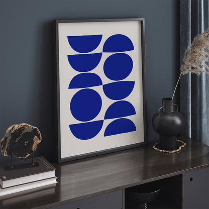 Mid Century Modern Blue Art Print 2025