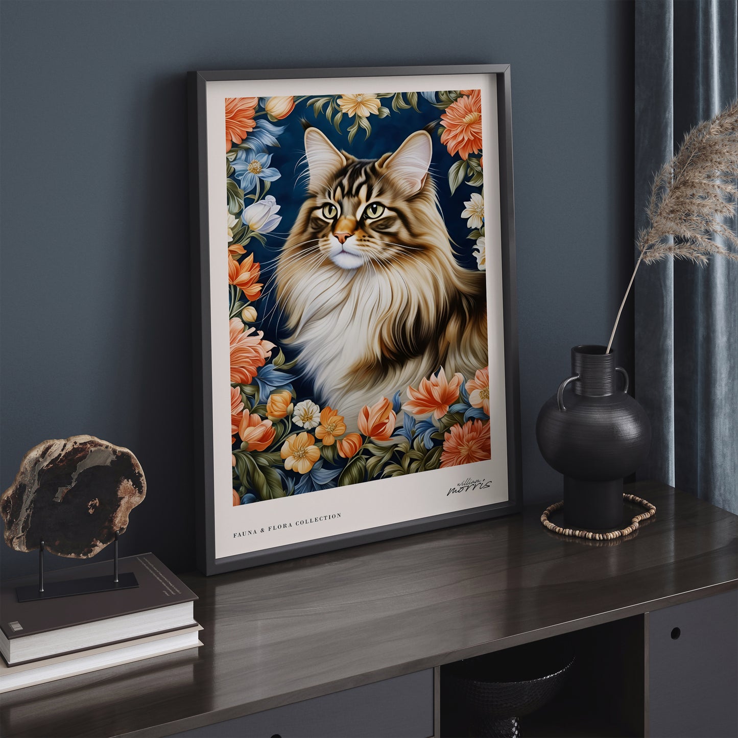 Maine Coon Cat Victorian Portrait Wall Art