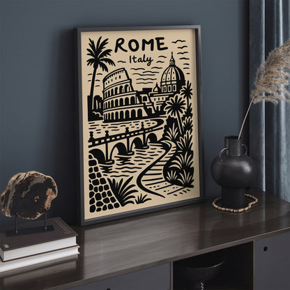 Rome Italy Cityscape Modern Poster
