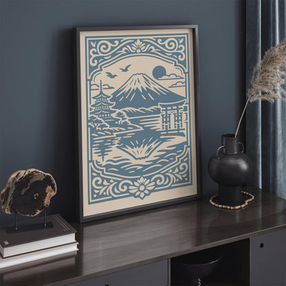 Mount Fuji Landscape Print - Japan Travel Poster
