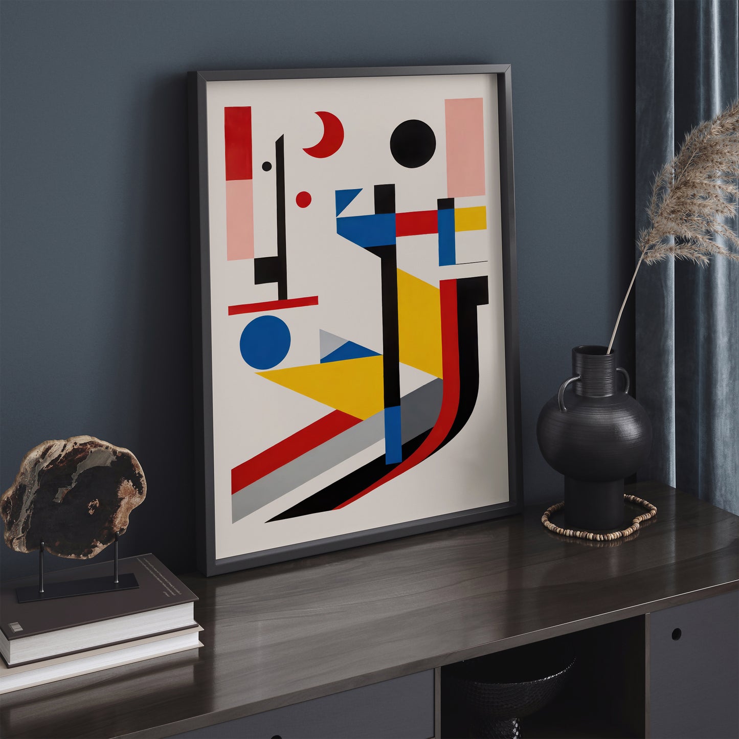 Abstract Bauhaus Shapes Retro Poster