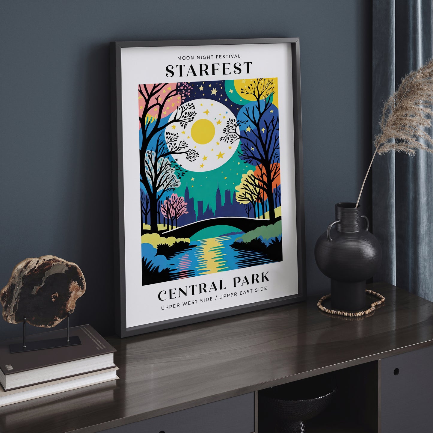 Vibrant NYC Starnight Festival Art Print