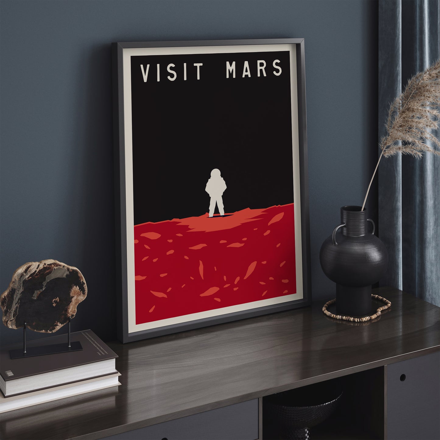 Visit Mars Minimal Space Poster