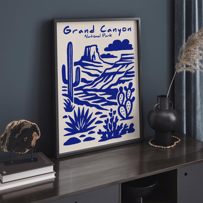 Grand Canyon Poster - Arizona Blue National Park Art