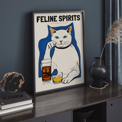 Feline Spirits 1876 USA Whisky Poster