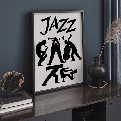 Jazz Music Poster -Modern Black & White Art Print