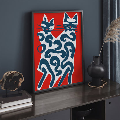 Artistic Cats Painting Giclee Wall Art {romt