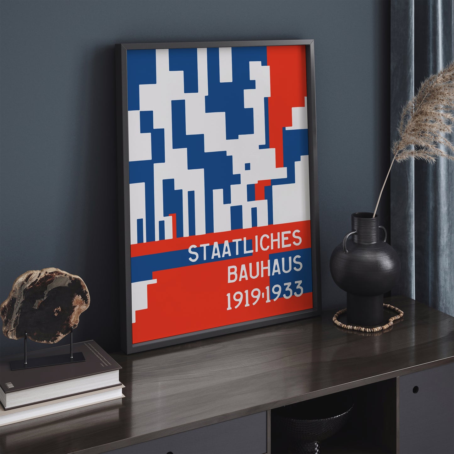 Staatliches Bauhaus Red Blue Poster